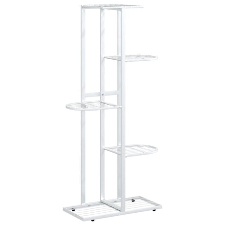 Vidaxl Blütenstandard mit 5 Schichten 43x22x98 cm Metallweiß