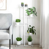 Vidaxl Blütenstandard mit 5 Schichten 43x22x98 cm Metallweiß