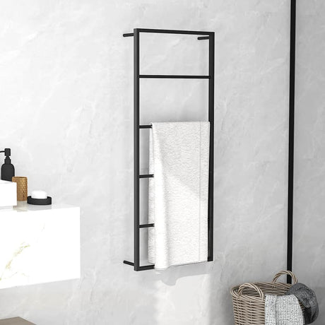 Vidaxl -Handtuchregal 45x10x115 cm Stahlschwarz