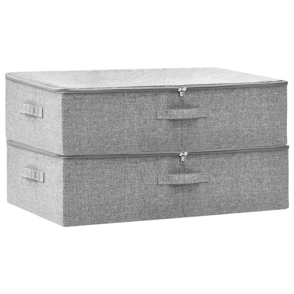 VIDAXL -Speicherboxen 2 ST 70x40x18 cm Stoff grau