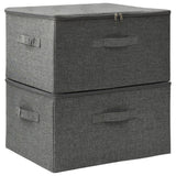VIDAXL -Speicherboxen 2 PCs 43x34x23 cm Stoffanthrazit -verkleidet