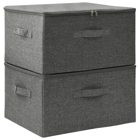 VIDAXL -Speicherboxen 2 PCs 43x34x23 cm Stoffanthrazit -verkleidet