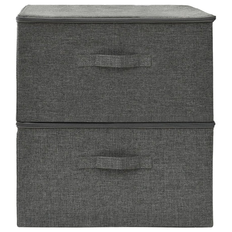 VIDAXL -Speicherboxen 2 PCs 43x34x23 cm Stoffanthrazit -verkleidet