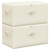 VIDAXL -Speicherboxen 2 PCs 43x34x23 cm Stoffcreme -gelöscht