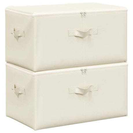 VIDAXL -Speicherboxen 2 PCs 43x34x23 cm Stoffcreme -gelöscht