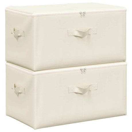 VIDAXL -Speicherboxen 2 PCs 43x34x23 cm Stoffcreme -gelöscht