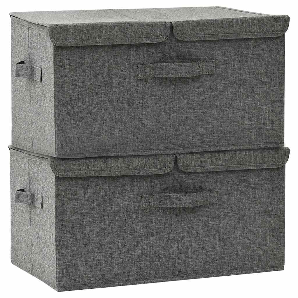 VIDAXL -Speicherboxen 2 PCs 50x30x25 cm Fabric Anthrazit -geläubt