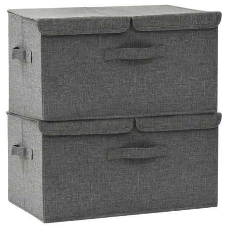 VIDAXL -Speicherboxen 2 PCs 50x30x25 cm Fabric Anthrazit -geläubt