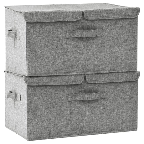 VIDAXL -Speicherboxen 2 PCs 50x30x25 cm Stoff grau