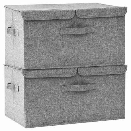 VIDAXL -Speicherboxen 2 PCs 50x30x25 cm Stoff grau