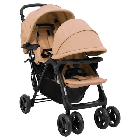 Vidaxl Twin Childem Tandem Staal Taupe