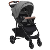 Vidaxl Kinderwagen 3-in-1 Stahl hellgrau