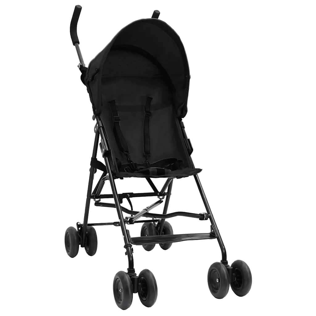 Vidaxl Kinderbuggy Staal Anthrazit -gelenkt und schwarz
