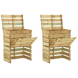 Vidaxl Gartenkompostbehälter 2 ST 80x50x100 cm imprägniertes Kiefernholz