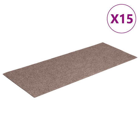 Vidaxl Treppenmatten selbstadhäsiv 15 Teile 60x25 cm hellbraun rechteckig