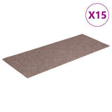 Vidaxl Treppenmatten selbstadhäsiv 15 Teile 60x25 cm hellbraun rechteckig