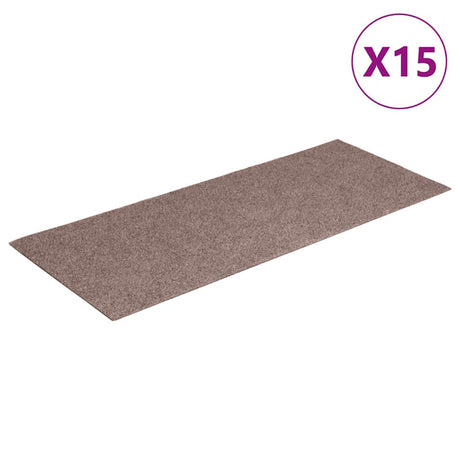 Vidaxl Treppenmatten selbstadhäsiv 15 Teile 60x25 cm hellbraun rechteckig