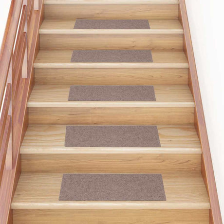 Vidaxl Treppenmatten selbstadhäsiv 15 Teile 60x25 cm hellbraun rechteckig