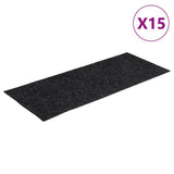 Vidaxl -Treppenmatten selbstadhäsiv 15 Teile 60x25 cm grau rechteckig