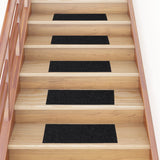 Vidaxl -Treppenmatten selbstadhäsiv 15 Teile 60x25 cm Schwarz Rechteck