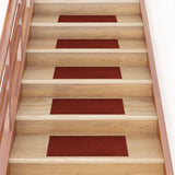 Vidaxl -Treppenmatten selbstadhäsiv 15 Teile 60x25 cm Bordeaux rot rechteckig