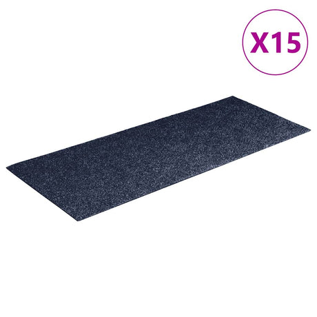 Vidaxl Treppenmatten selbstadhäsiv 15 Teile 60x25 cm grau blau rechteckig