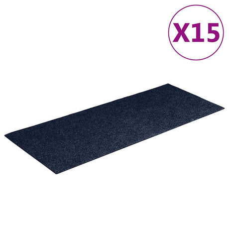 Vidaxl Treppenmatten selbstadhäsiv 15 Teile 60x25 cm dunkelblau rechteckig