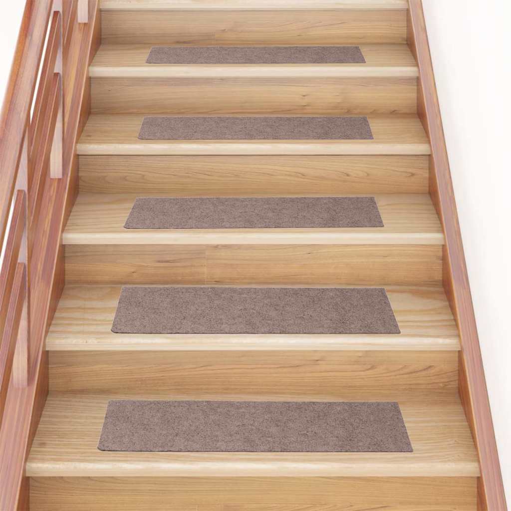 Vidaxl Treppenmatten selbstadhäsiv 15 Teile 76x20 cm hellbraun rechteckig