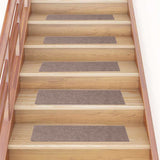Vidaxl Treppenmatten selbstadhäsiv 15 Teile 76x20 cm hellbraun rechteckig