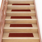 Vidaxl -Treppenmatten Selbstadhäsiv 15 Teile 76x20 cm Bordeaux rot rechteckig