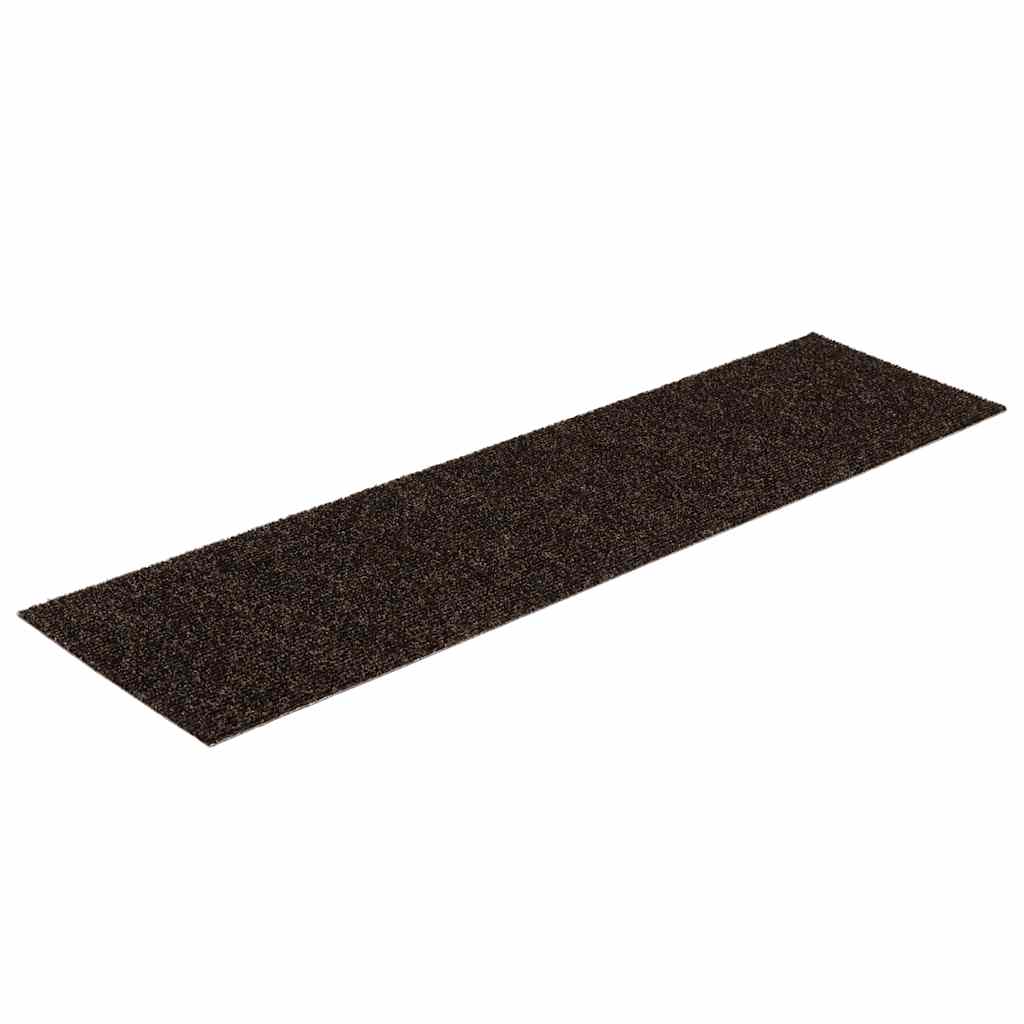 Vidaxl Treppenmatten selbstadhäsiv 15 Teile 76x20 cm dunkelbraun Rechteck
