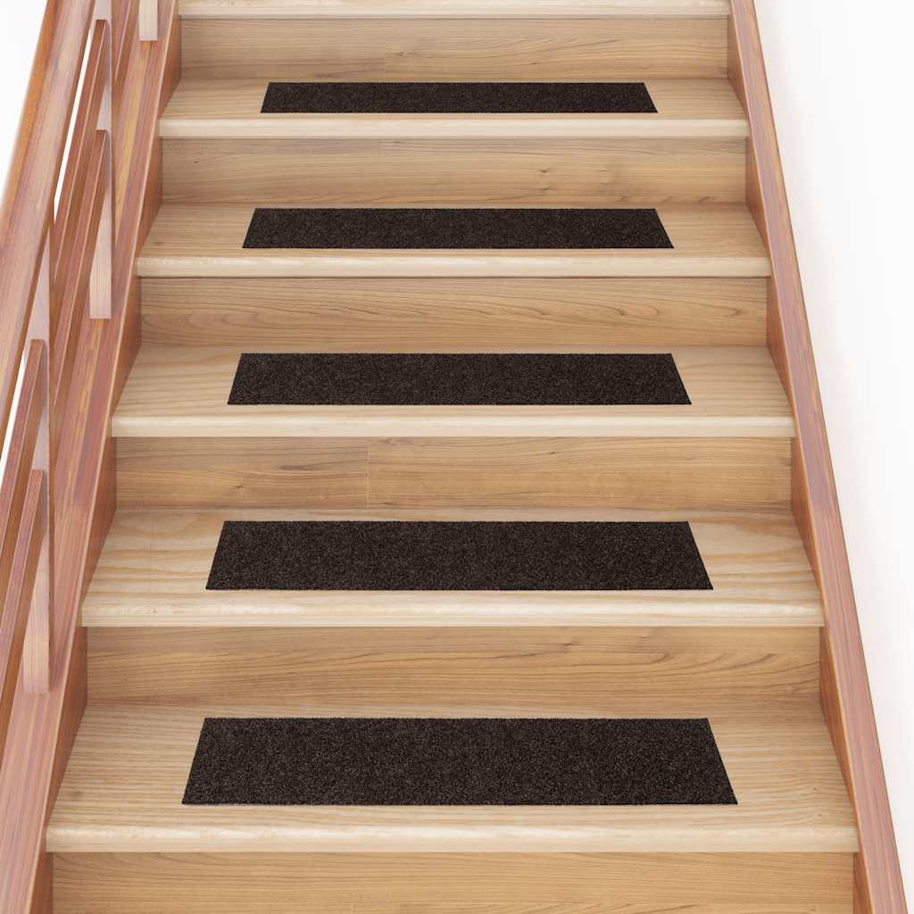Vidaxl Treppenmatten selbstadhäsiv 15 Teile 76x20 cm dunkelbraun Rechteck