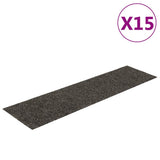 Vidaxl -Treppenmatten selbstadhäsiv 15 Teile 76x20 cm Anthrazit rechteckig