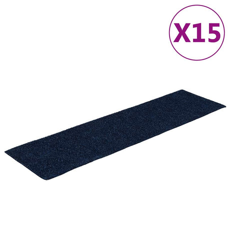Vidaxl Treppenmatten Selbstadhäsiv 15 Teile 76x20 cm rechteckige Marineblau