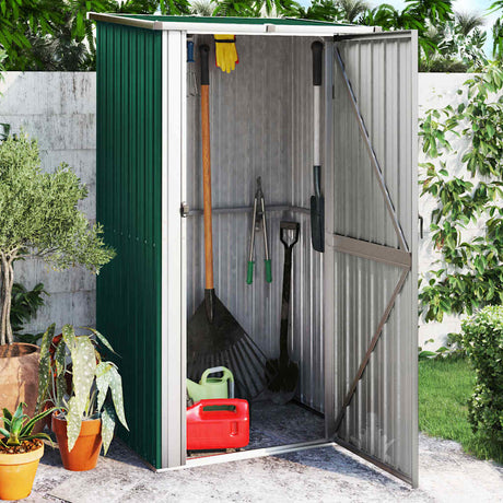 Vidaxx Gartenhaus grün 118,5x97x209,5 cm verzinkter Stahl