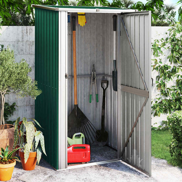 Vidaxx Gartenhaus grün 118,5x97x209,5 cm verzinkter Stahl