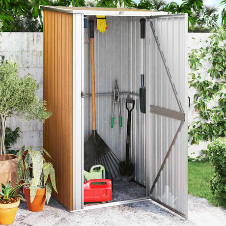 Vidaxx Gartenhaus braun 118,5x97x209,5 cm verzinkter Stahl