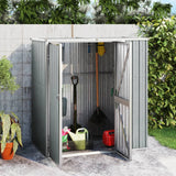 Vidaxl Garden Shed 161x89x161 cm verzinkter Stahl grau