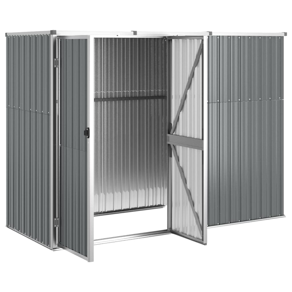 VidaXL Gartenhaus 225x89x161 cm verzinkter Stahl grau