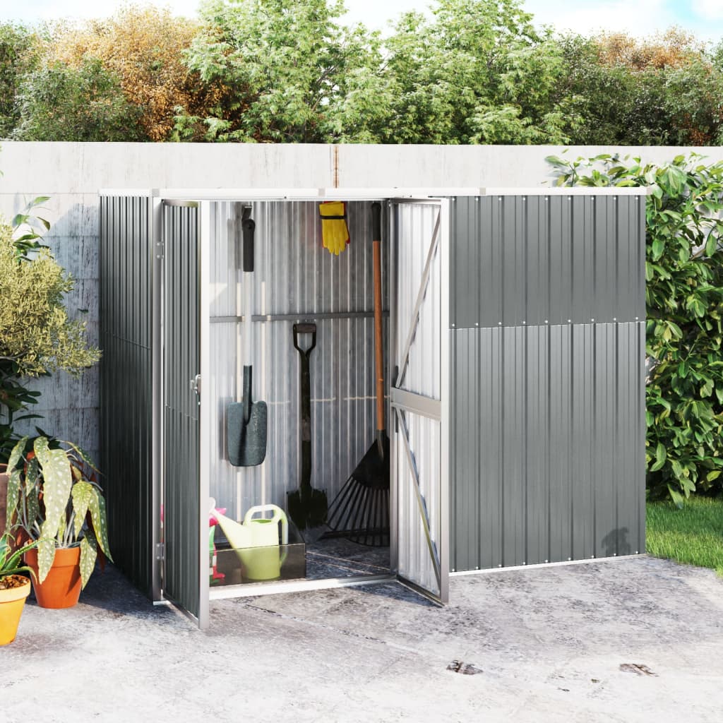 VidaXL Gartenhaus 225x89x161 cm verzinkter Stahl grau