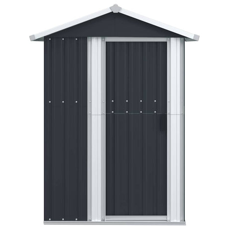Vidaxl Garden Shed 126x97.5x177 cm verzinkter Stahl -Anthrazitfarbe