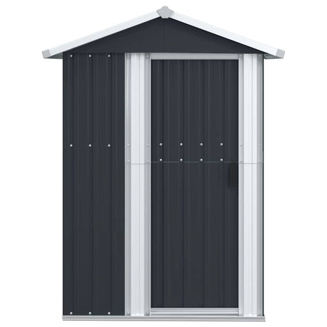 Vidaxl Garden Shed 126x97.5x177 cm verzinkter Stahl -Anthrazitfarbe