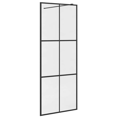 Vidaxx begehbare Duschabtrennung 80x195 cm ESG-Glas transparent und schwarz