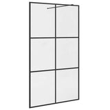 Vidaxl begehete Duschwand 115x195 cm ESG-Glas transparent und schwarz