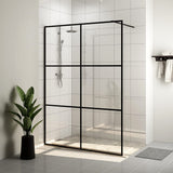 Vidaxl begehete Duschwand 140x195 cm ESG-Glas transparent und schwarz