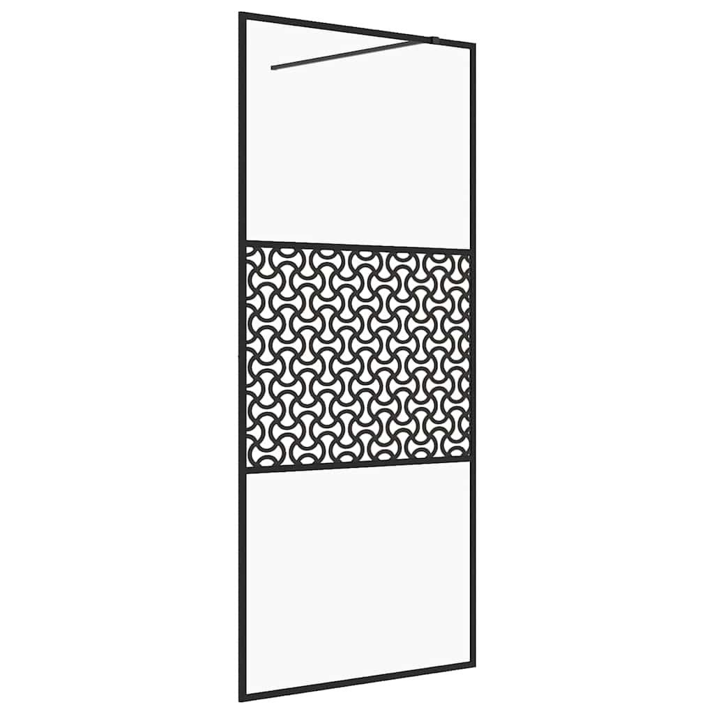 Vidaxl Walk-in Duschwand 80x195 cm ESG-Glas transparent und schwarz
