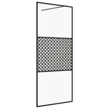 Vidaxl begehete Duschwand 90x195 cm ESG-Glas transparent und schwarz