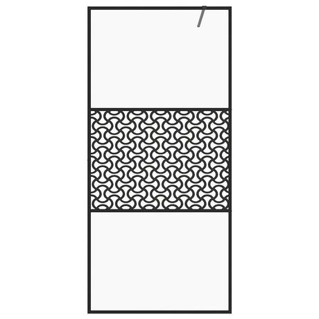 Vidaxl begehete Duschwand 90x195 cm ESG-Glas transparent und schwarz