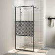 Vidaxl begehete Duschwand 90x195 cm ESG-Glas transparent und schwarz