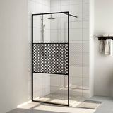 Vidaxl begehete Duschwand 90x195 cm ESG-Glas transparent und schwarz
